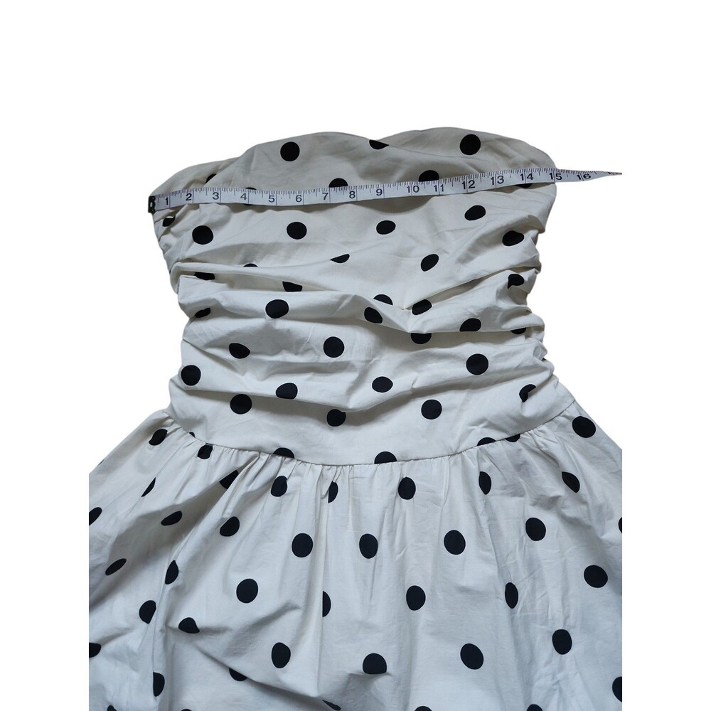 Commense Polka Dot Strapless Maxi Dress Womens S White Black Euro Summer NWT - Picture 8 of 11